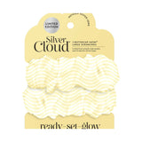 Silver Cloud Large Frilly Scrunchies Yellow White Satin Hair Band