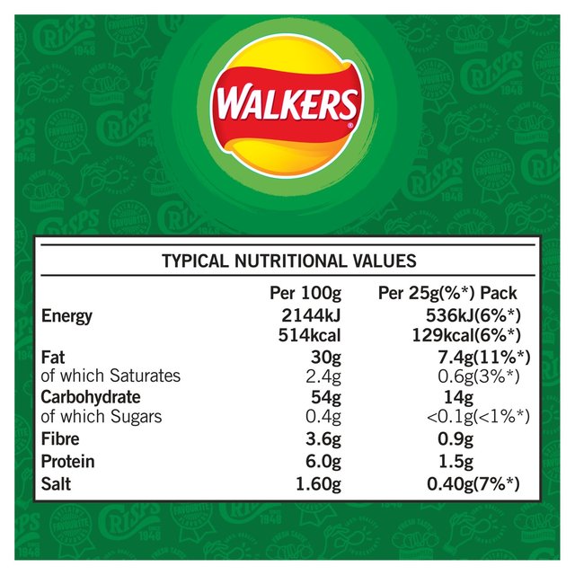 Walkers Salt & Vinegar Multipack Crisps 6 per pack GOODS M&S