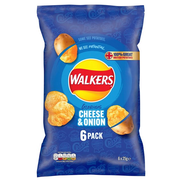 Walkers Cheese & Onion Multipack Crisps 6 per pack GOODS M&S