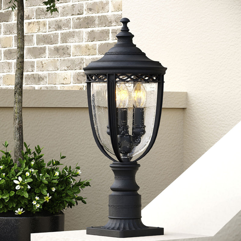 Feiss English Bridle 3 light exterior pedestal lantern - British product