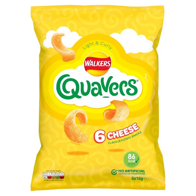 Walkers Quavers Cheese Multipack Snacks 6 per pack GOODS M&S