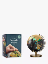Scratch World Map Globe with Scratch-off Coating, Multi Colors, 14cm