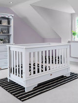Boori Eton Convertible Plus Cot Bed with Mattress, White Convertible Cot Bed