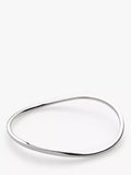 Kit Heath silver bevel curve medium slim wave bangle, UK version