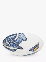 BlissHome Earthenware Mussels Supper Bowl Blue 22cm