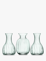 Trio of Clear Mini Glass Vases, Height 11cm