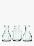 LSA International trio of clear mini vases, 11cm height, UK version