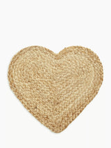 John Lewis Jute Heart Placemats Natural Set of 2