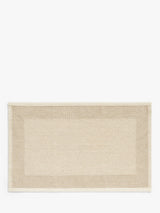 John Lewis Linen Blend Border Bath Mat, Natural