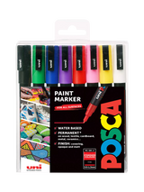 POSCA Fine Paint Marker PC-3M Standard Colours Paint Markers Pack of 8