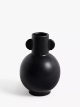 Stoneware Vase with Unique Ear Design for Displaying Stems