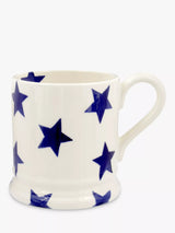 Emma Bridgewater Blue Star Half Pint Mug Cream/Blue Ceramic Mug 300ml