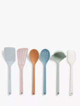 John Lewis Silicone Kitchen Utensils Set in Pastels, Set of 6