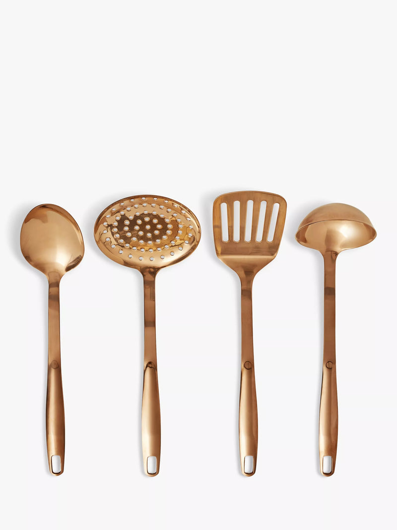 John Lewis copper kitchen utensils set of 4, UK version