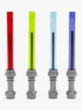 Set of 4 LEGO gel pens with red, blue, green, and purple ink, UK version
