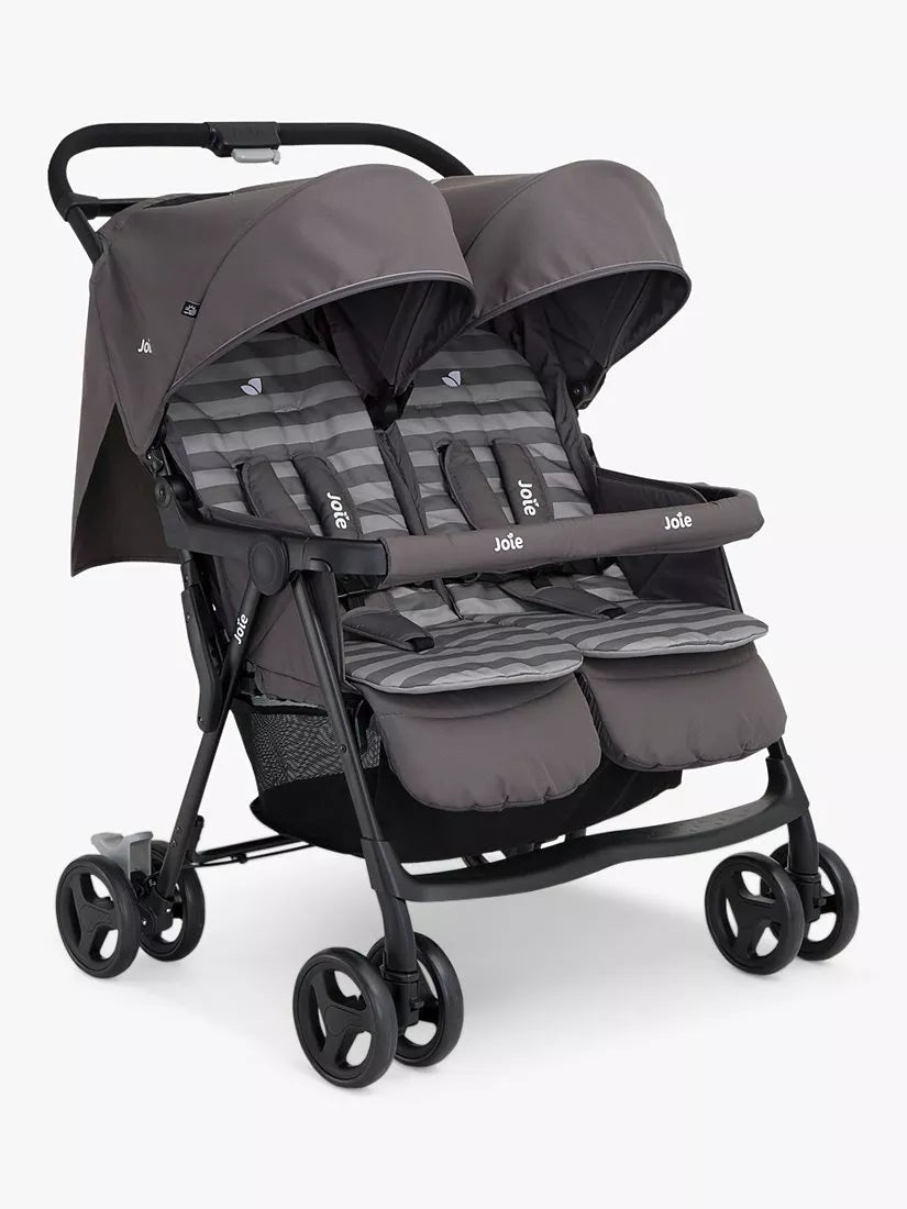 Joie Baby Aire Twin Stroller with Footmuffs, Dark Pewter - McGrocer