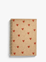 John Lewis A5 Kraft Hearts Spiral Bound Notebook Multi