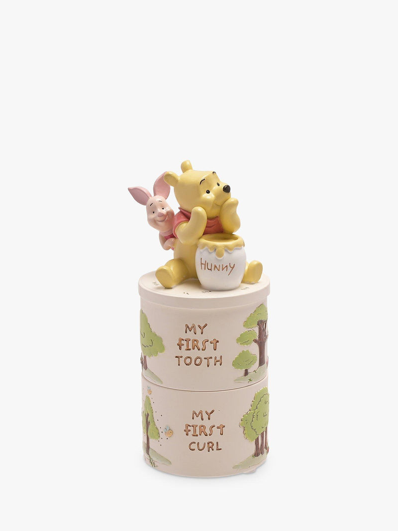 Stackable Tooth and Curl Keepsake Box Set with Winnie the Pooh Decoration
