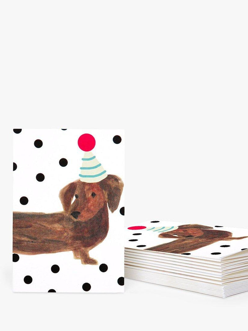Caroline Gardner Party Sausage Dog Note Cards Pack 10 - British product