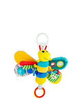 Soft Velour Firefly Activity Toy with Mirror, Squeaker, and Teether