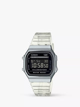 Casio Unisex Retro Digital Watch with Resin Strap in Clear/Black