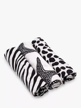 Etta Loves GOTS Organic Cotton Animal Print Sensory Muslin Squares Pack of 3 Multi