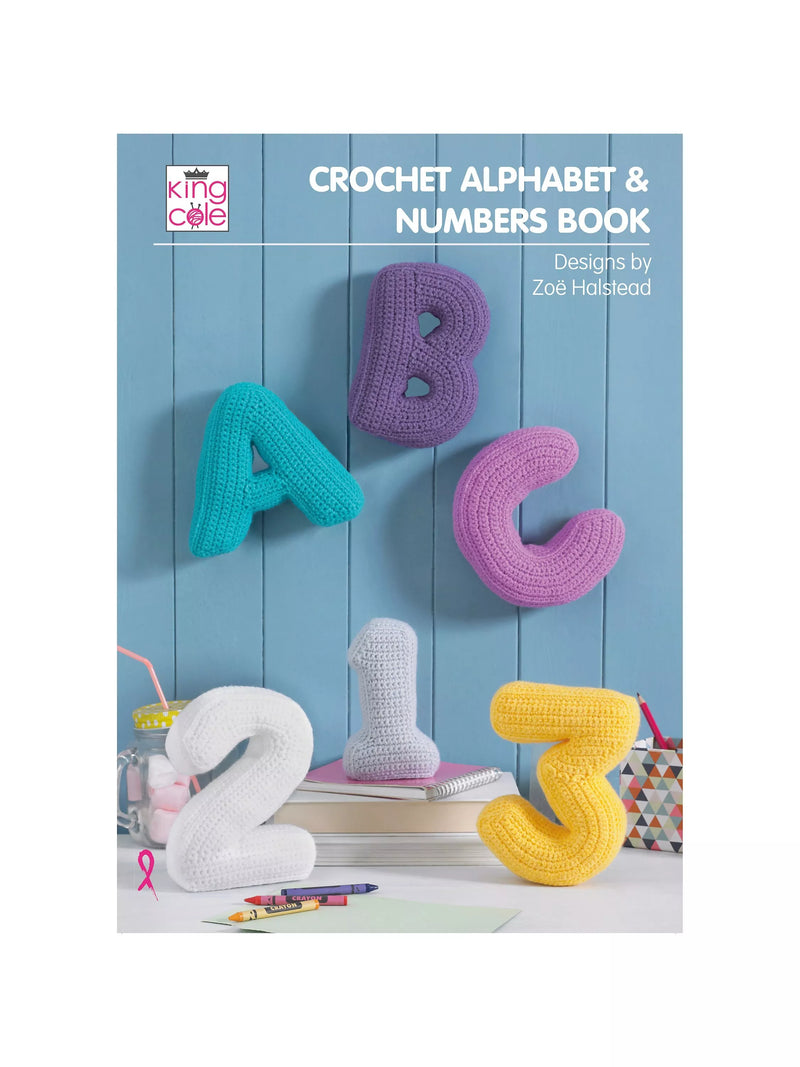 King Cole alphabet and numbers crochet book, UK version