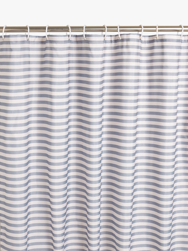John Lewis textured seersucker horizontal stripe shower curtain in Thistle, UK version