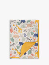 John Lewis Safari Print Cotton Muslin Blanket 120 x 120cm