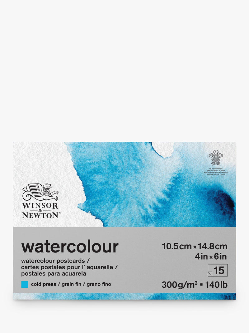 Winsor & Newton cold-pressed watercolour paper postcards, pack of 15 (British brand)