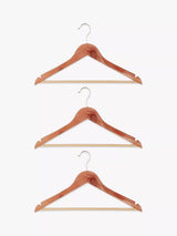 John Lewis FSC Cedar Natural Wooden Clothes Hangers Pack of 3