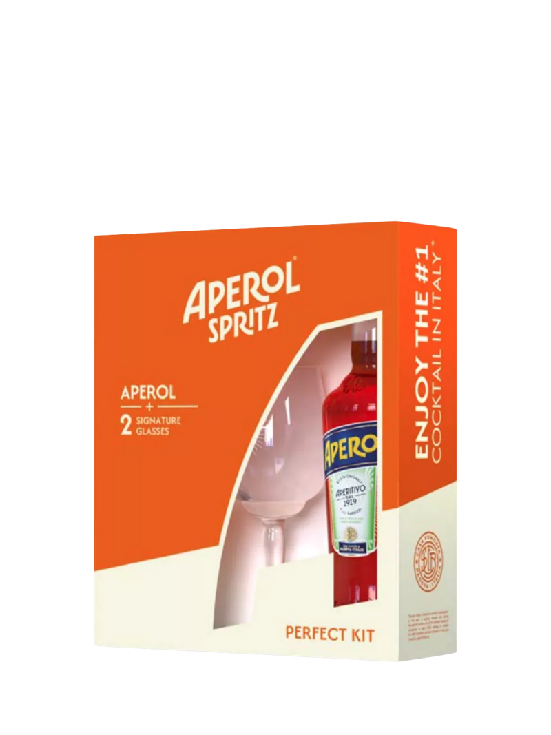 Aperol gift set with two glasses and 70cl bottle - British product