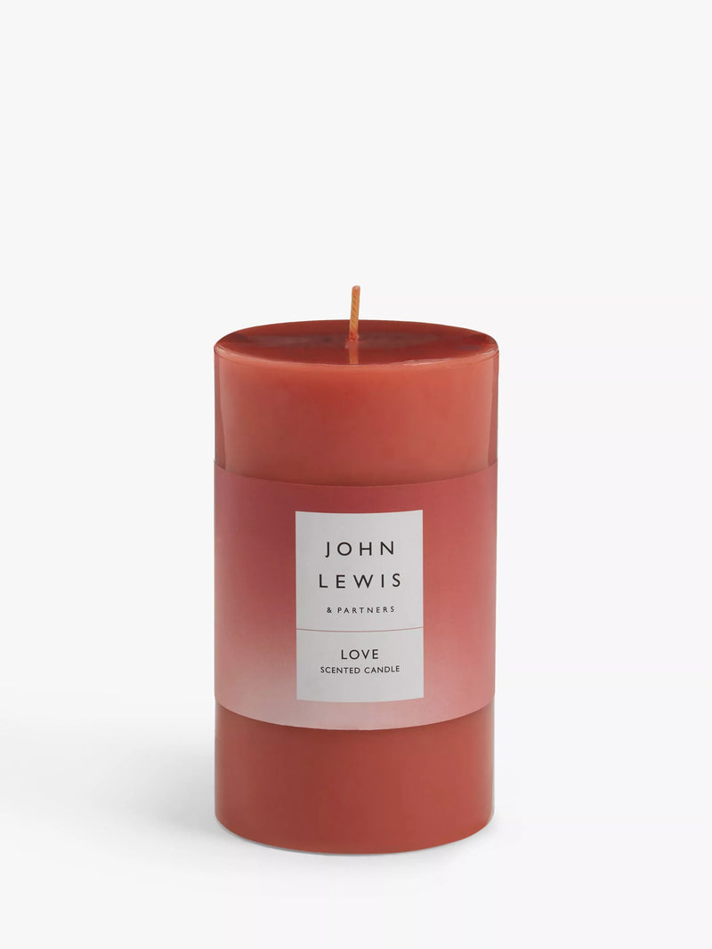 John Lewis Love Pillar Scented Candle 507g, UK version