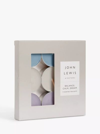 John Lewis Sentiments Balance, Calm & Dream Scented Tealights Pack of 9
