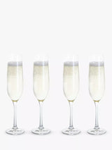 Dartington Crystal Entertain Glass Flute Clear Champagne Flutes Set of 4 190ml