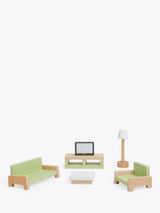John Lewis Odney Wooden Doll's House Kids' Living Room Furniture Set Toy Playset
