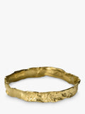 Gold-Plated Wave-Textured Bangle with Polished Interior