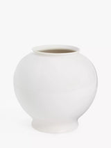 John Lewis Wave Glazed Stoneware Urn Vase Cream H24.5cm