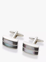 John Lewis Double Mother of Pearl Silver Cufflinks Formal Accessory