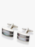 John Lewis double mother of pearl silver cufflinks, UK version