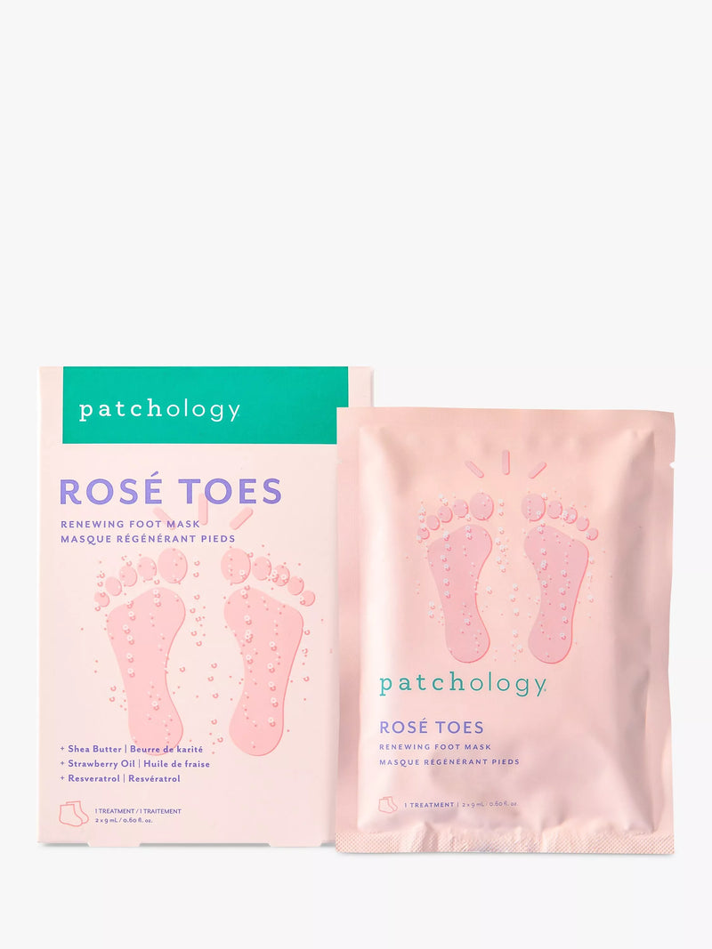 Patchology Rosé Toes foot mask, imported from the UK