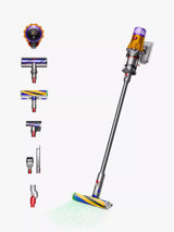 Cordless Vacuum Cleaner with De-Tangling Technology and LCD Dust Detection in Yellow/Nickel