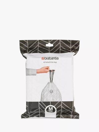 Brabantia PerfectFit Bin Bags Code M Waste Bin Bags 60L Pack of 40