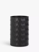 Textured Diamond Design Polyresin Bathroom Tumbler in Black