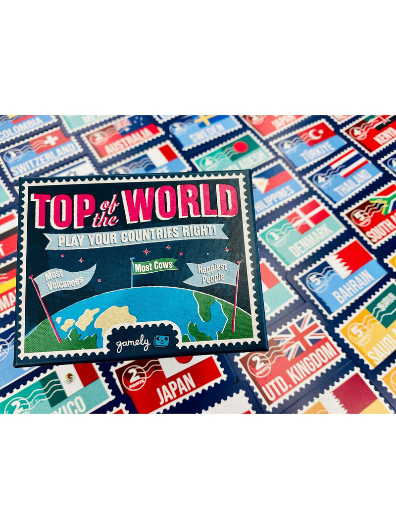 Gamely Top of the World trivia card game, UK version