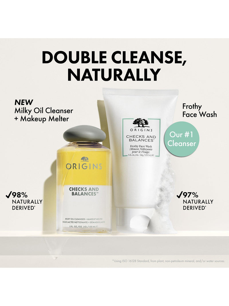 Origins Checks And Balances Milk to Oil Cleanser and Makeup Melter 150ml, imported from the UK