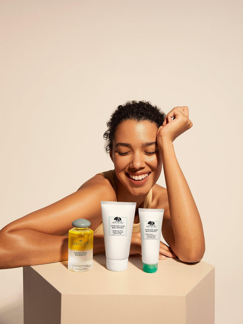 Origins Checks And Balances Milk to Oil Cleanser and Makeup Melter 150ml, imported from the UK
