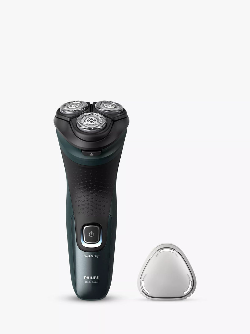 Philips wet & dry electric shaver with 27 PowerCut blades and pop-up trimmer, dark green forest, imported from the UK