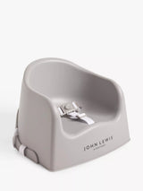 Grey Booster Seat with Easy Clean Surface and Safety Harness for Weaning and Beyond