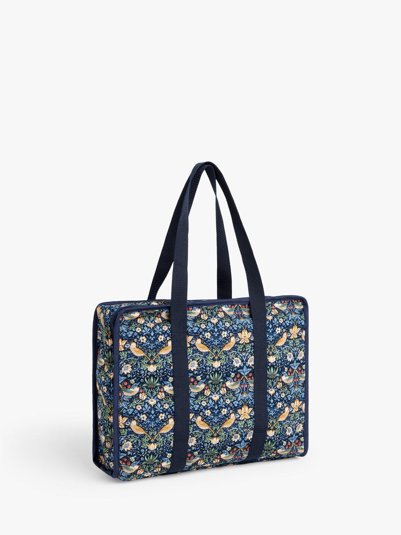 John Lewis William Morris Strawberry Thief craft storage bag in navy, UK version
